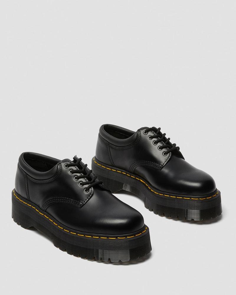 Dr Martens 8053 Læder Platform Fritidssko Dame Sort | DK 97ZUT